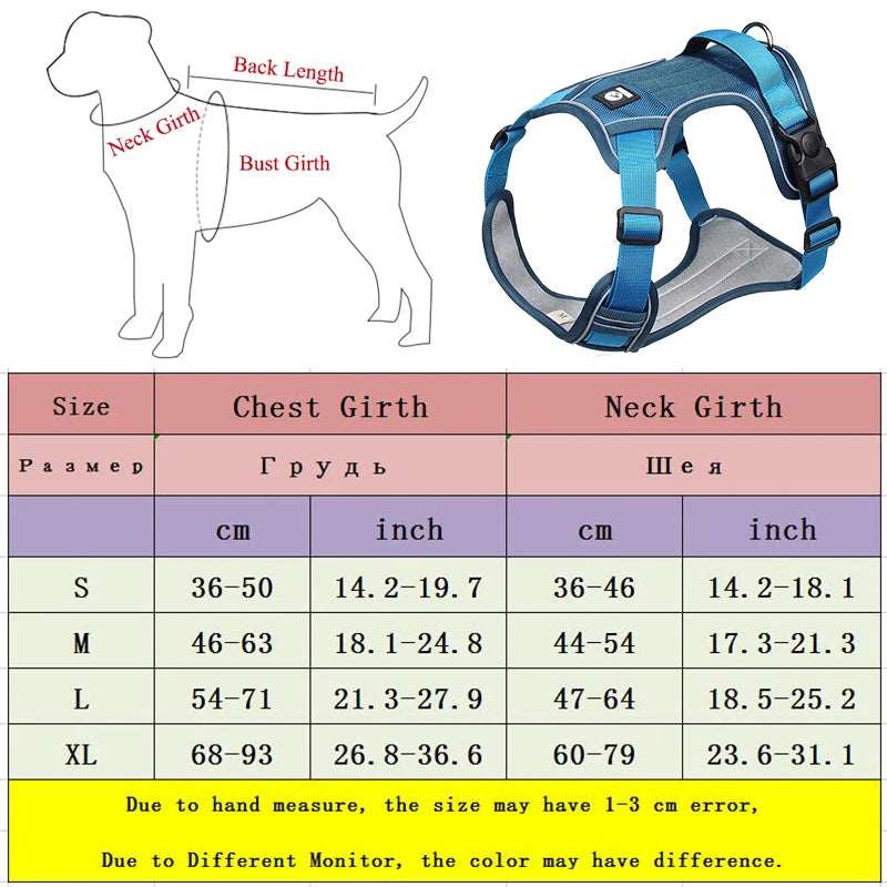 Reflective Pet Harness – Adjustable Safety Vest for Medium to Large Dogs