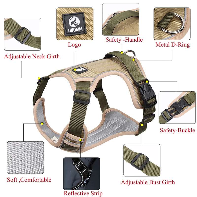 Reflective Pet Harness – Adjustable Safety Vest for Medium to Large Dogs