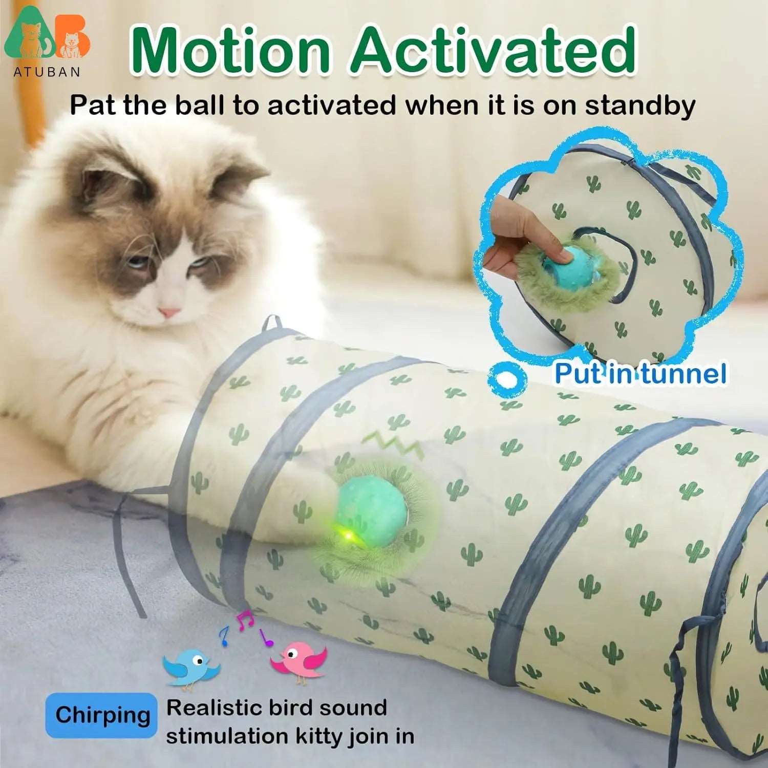 ATUBAN Interactive Cat Toys for Indoor Play – Motion-Activated Fun for Cats