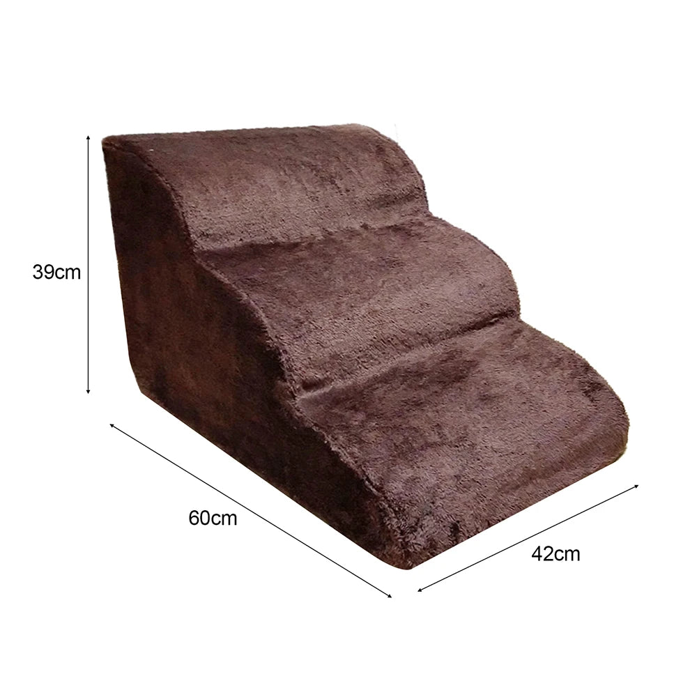 3-Tier Non-Slip Dog Ramp Stairs – Removable and Washable Pet Steps for Beds  CHOICE