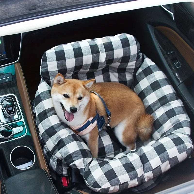 Portable Pet Car Seat Bed Backpack with Straps Soft Dog Booster Seat for Small Medium Large Dogs Safety Strap for Car Travel