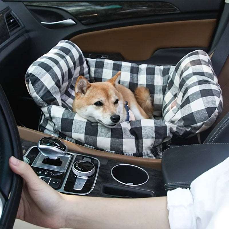 Portable Pet Car Seat Bed Backpack with Straps Soft Dog Booster Seat for Small Medium Large Dogs Safety Strap for Car Travel