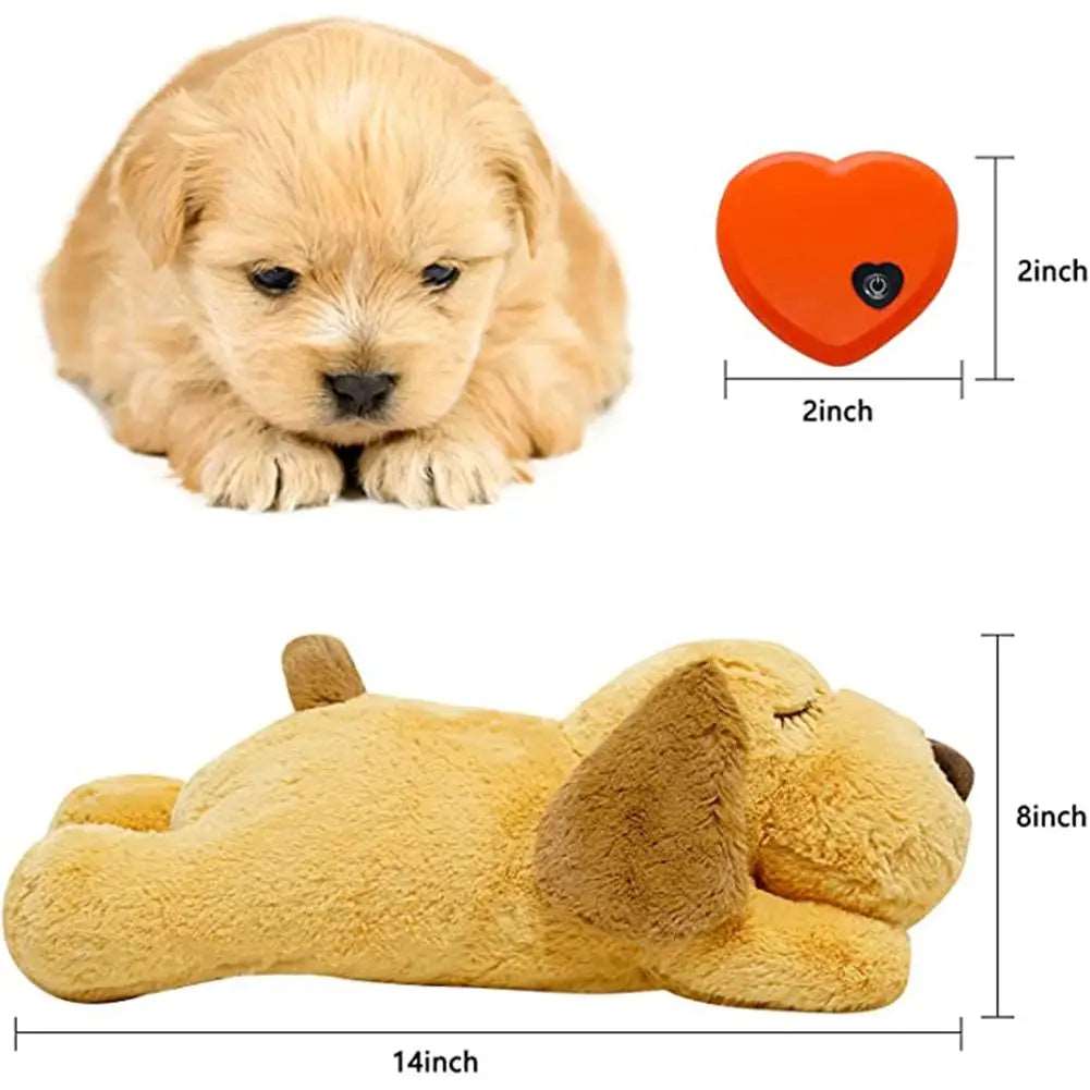 Heartbeat Plush Dog Toy – Interactive Calming Aid for Anxiety and Sleep