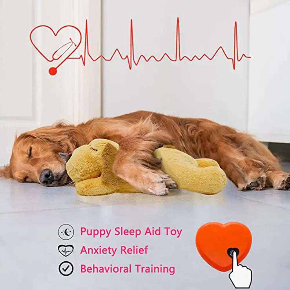Heartbeat Plush Dog Toy – Interactive Calming Aid for Anxiety and Sleep