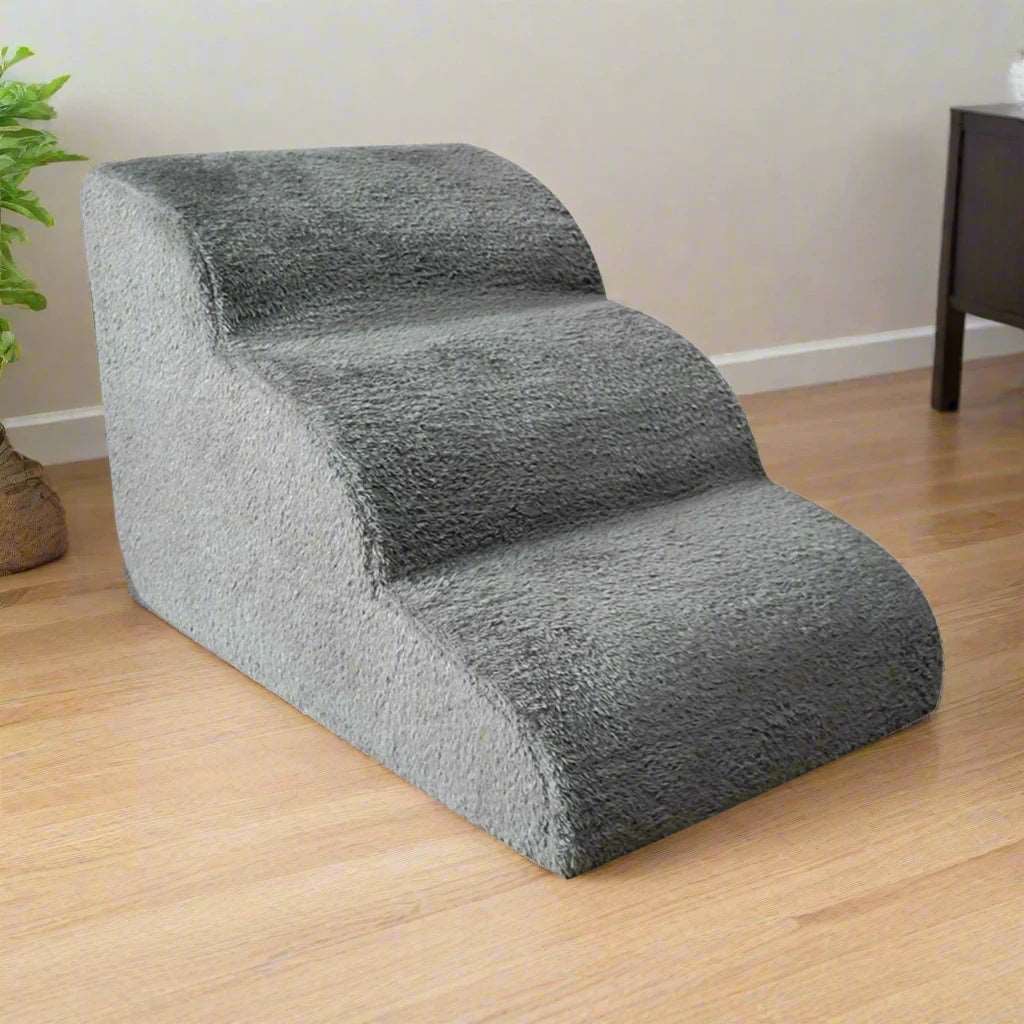 3-Tier Non-Slip Dog Ramp Stairs – Removable and Washable Pet Steps for Beds